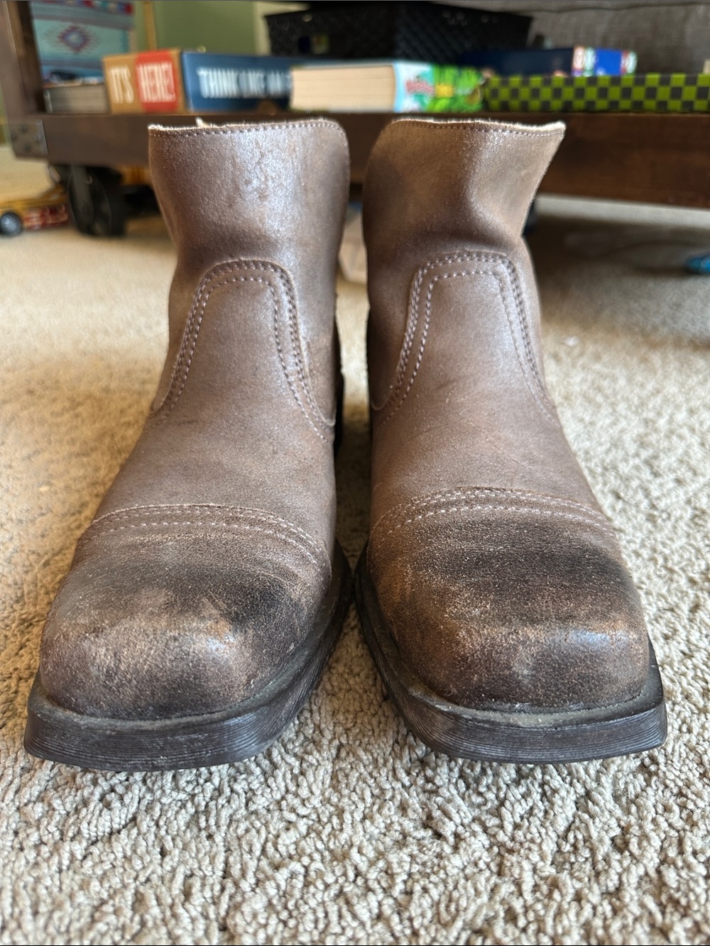 Ariat Brown Suede Western Ankle Boots - Picture 2 of 9
